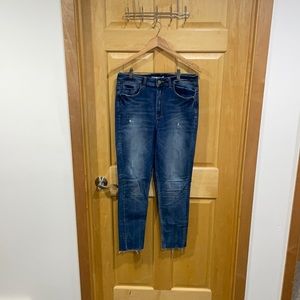 Size 10 Dark Wash Zara Cut off Skinny Jeans